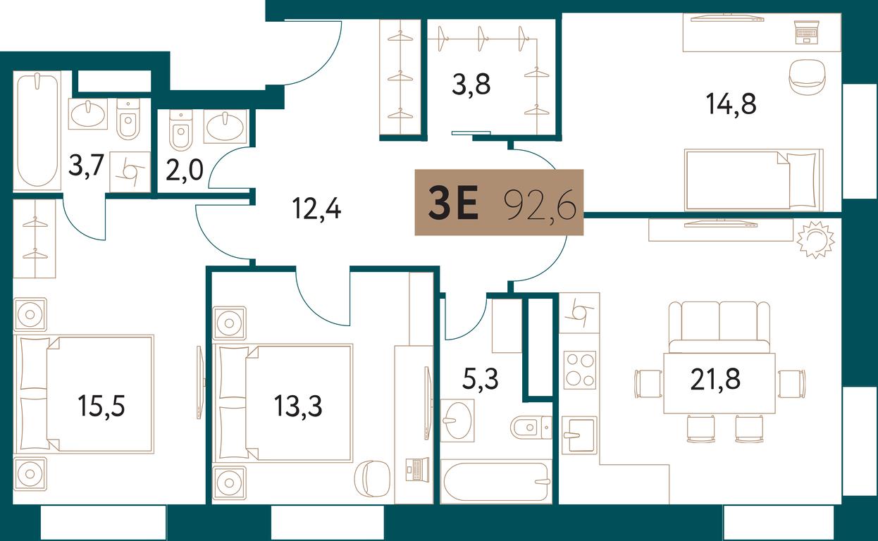 Продажа 3-комн. квартиры, 93 м² в ЖК «Настоящее», Винницкая улица, 8к3, Москва, Россия #1 Продажа 3-комн. квартиры, 93 м² в ЖК «Настоящее», Винницкая улица, 8к3, Москва, Россия #1