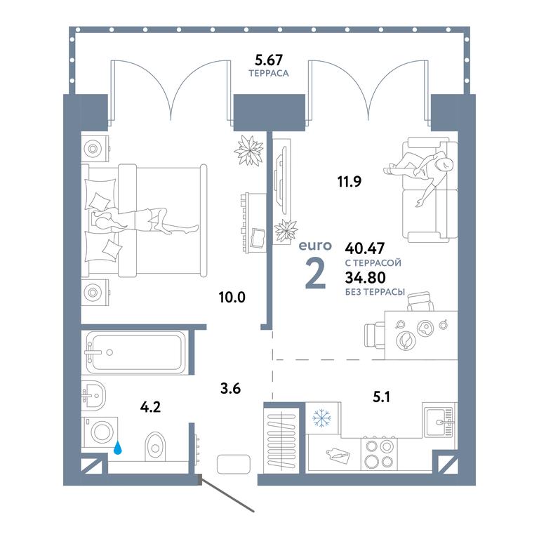 1-BD Apartment Sale, 40.47 sq. m. at Strana.Ozernaya, Ozyornaya Street, 42с7, Moscow, Russia #1 1-BD Apartment Sale, 40.47 sq. m. at Strana.Ozernaya, Ozyornaya Street, 42с7, Moscow, Russia #1