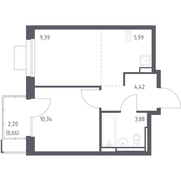 Apartment Sale, 34.68 sq. m. at Pribrezhnyi Park, Pribrezhniy Park Residential Complex, Village of Yam, Domodedovo City District, Moscow Region, Russia #1 Apartment Sale, 34.68 sq. m. at Pribrezhnyi Park, Pribrezhniy Park Residential Complex, Village of Yam, Domodedovo City District, Moscow Region, Russia #1