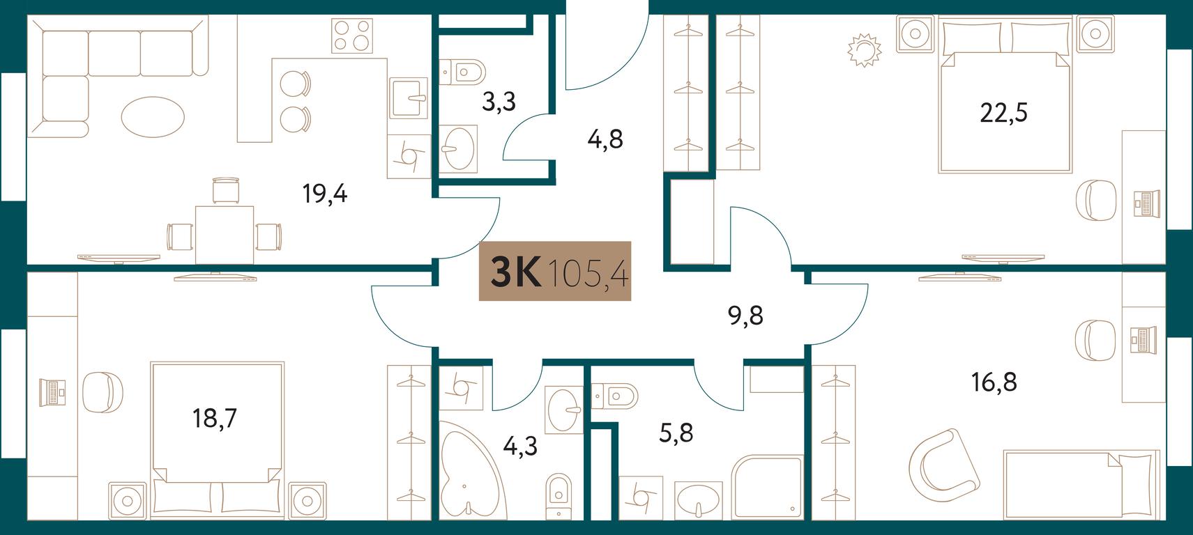 Продажа 3-комн. квартиры, 105,9 м² в ЖК «Настоящее», Винницкая улица, 8к3, Москва, Россия #1 Продажа 3-комн. квартиры, 105,9 м² в ЖК «Настоящее», Винницкая улица, 8к3, Москва, Россия #1