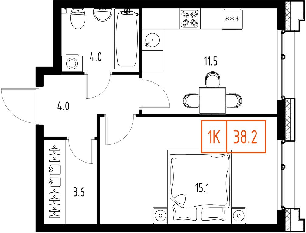1-BD Apartment Sale, 38.2 sq. m. at Zarechnyi Kvartal, Torgovaya ulitsa, rabochiy posyolok Zarechye, Odintsovskiy City District, Moscow Region, Russia #1 1-BD Apartment Sale, 38.2 sq. m. at Zarechnyi Kvartal, Torgovaya ulitsa, rabochiy posyolok Zarechye, Odintsovskiy City District, Moscow Region, Russia #1