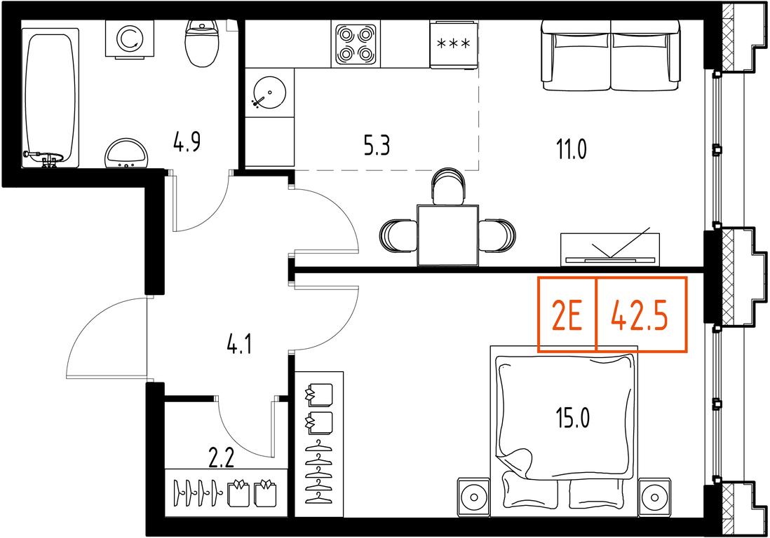 2-BD Apartment Sale, 42.5 sq. m. at Zarechnyi Kvartal, Torgovaya ulitsa, rabochiy posyolok Zarechye, Odintsovskiy City District, Moscow Region, Russia #1 2-BD Apartment Sale, 42.5 sq. m. at Zarechnyi Kvartal, Torgovaya ulitsa, rabochiy posyolok Zarechye, Odintsovskiy City District, Moscow Region, Russia #1