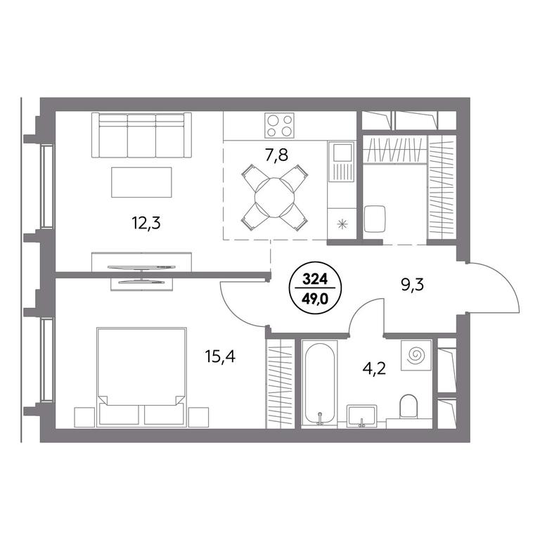 2-BD Apartment Sale, 49 sq. m. at Dom56, Fridrikha Engelsa Street, 56с1, Moscow, Russia #1 2-BD Apartment Sale, 49 sq. m. at Dom56, Fridrikha Engelsa Street, 56с1, Moscow, Russia #1