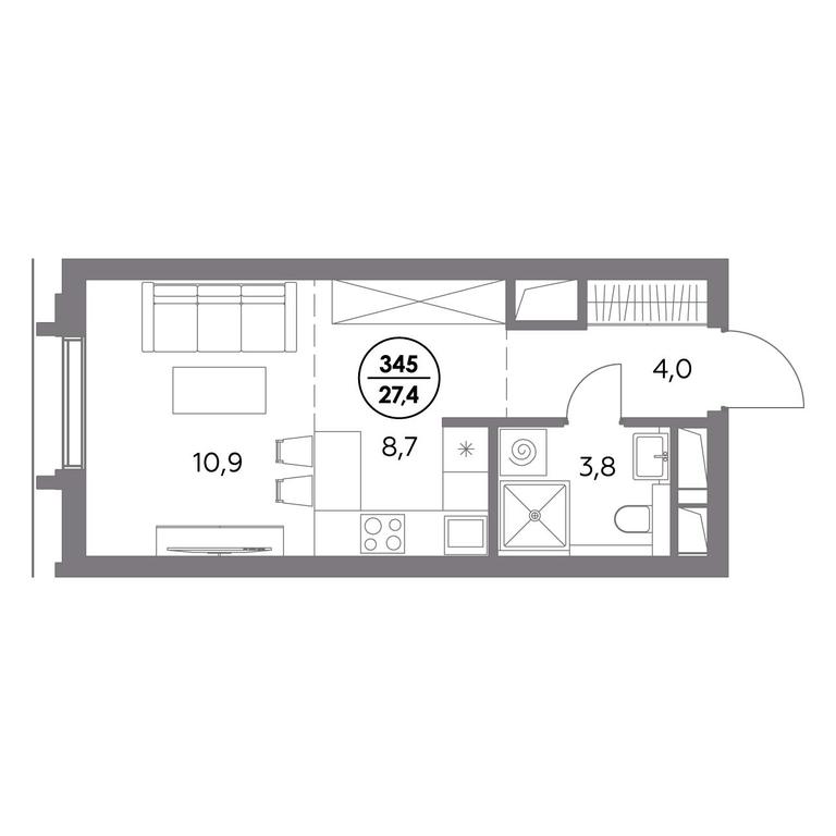 1-BD Apartment Sale, 27.4平方米 at Dom56, Fridrikha Engelsa Street, 56с1, Moscow, Russia #1 1-BD Apartment Sale, 27.4平方米 at Dom56, Fridrikha Engelsa Street, 56с1, Moscow, Russia #1