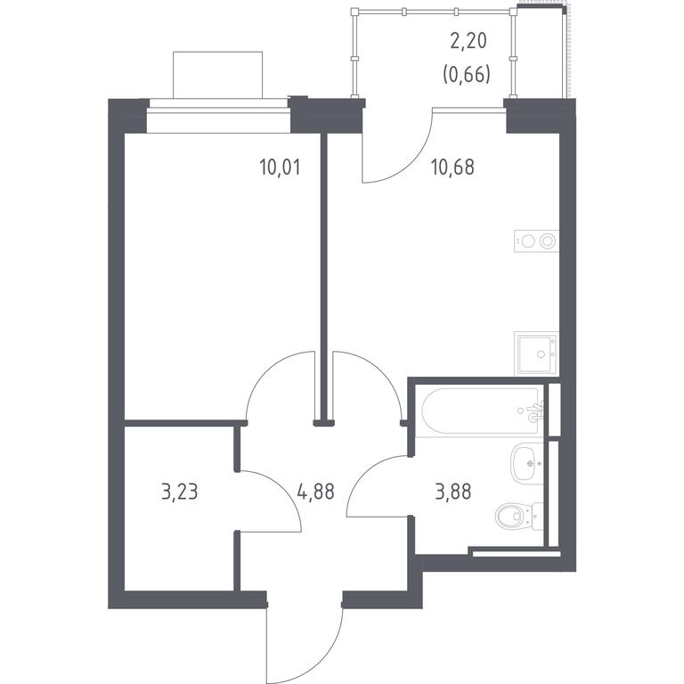 Apartment Sale, 33.34 sq. m. at Pribrezhnyi Park, Pribrezhniy Park Residential Complex, Village of Yam, Domodedovo City District, Moscow Region, Russia #1 Apartment Sale, 33.34 sq. m. at Pribrezhnyi Park, Pribrezhniy Park Residential Complex, Village of Yam, Domodedovo City District, Moscow Region, Russia #1