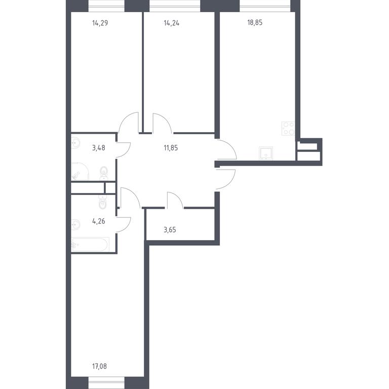 2-BD Apartment Sale, 87.7 sq. m. at Novograd Pavlino, Kosinskoye shosse, 2, Novoye Pavlino Microdistrict, Balashikha, Moscow Region, Russia #1 2-BD Apartment Sale, 87.7 sq. m. at Novograd Pavlino, Kosinskoye shosse, 2, Novoye Pavlino Microdistrict, Balashikha, Moscow Region, Russia #1