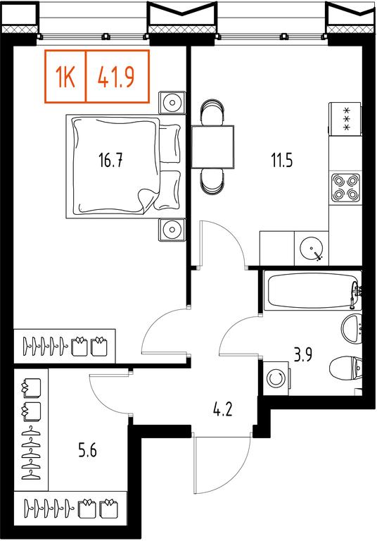 1-BD Apartment Sale, 41.9平方米 at Zarechnyi Kvartal, Torgovaya ulitsa, rabochiy posyolok Zarechye, Odintsovskiy City District, Moscow Region, Russia #1 1-BD Apartment Sale, 41.9平方米 at Zarechnyi Kvartal, Torgovaya ulitsa, rabochiy posyolok Zarechye, Odintsovskiy City District, Moscow Region, Russia #1