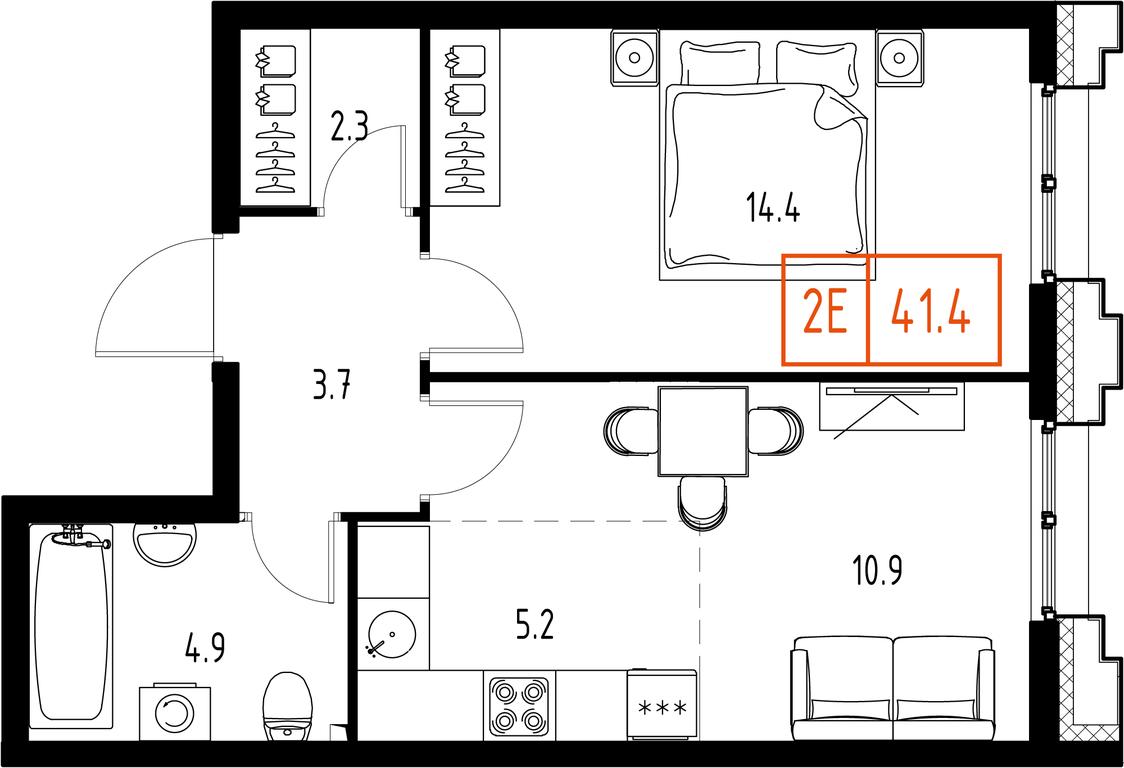 2-BD Apartment Sale, 41.4 sq. m. at Zarechnyi Kvartal, Torgovaya ulitsa, rabochiy posyolok Zarechye, Odintsovskiy City District, Moscow Region, Russia #1 2-BD Apartment Sale, 41.4 sq. m. at Zarechnyi Kvartal, Torgovaya ulitsa, rabochiy posyolok Zarechye, Odintsovskiy City District, Moscow Region, Russia #1