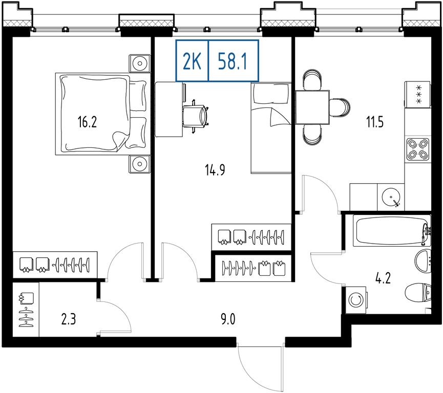 2-BD Apartment Sale, 58.1平方米 at Zarechnyi Kvartal, Torgovaya ulitsa, rabochiy posyolok Zarechye, Odintsovskiy City District, Moscow Region, Russia #1 2-BD Apartment Sale, 58.1平方米 at Zarechnyi Kvartal, Torgovaya ulitsa, rabochiy posyolok Zarechye, Odintsovskiy City District, Moscow Region, Russia #1