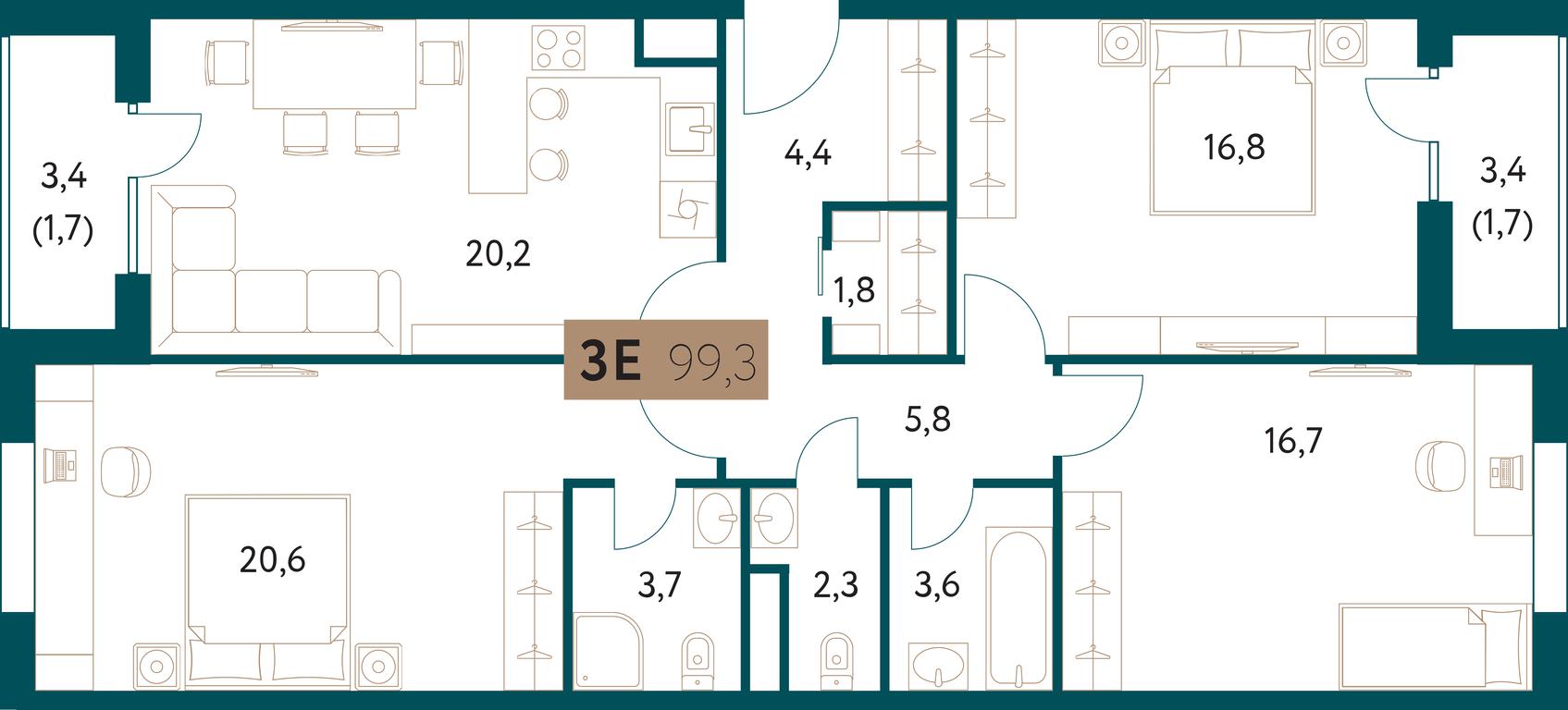 Продажа 3-комн. квартиры, 100,2 м² в ЖК «Настоящее», Винницкая улица, 8к1, Москва, Россия #1 Продажа 3-комн. квартиры, 100,2 м² в ЖК «Настоящее», Винницкая улица, 8к1, Москва, Россия #1