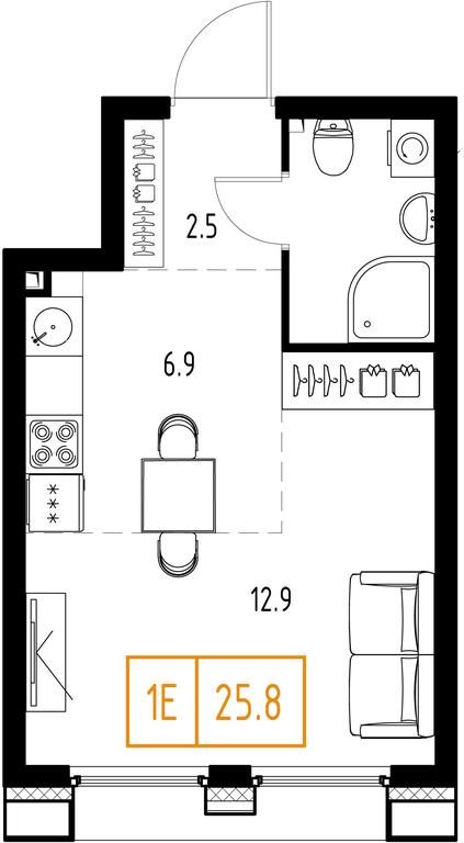 Продажа 1-комн. квартиры, 25,8 м² в ЖК «Заречный квартал», Торговая улица, рабочий посёлок Заречье, Одинцовский городской округ, Московская область, Россия #1