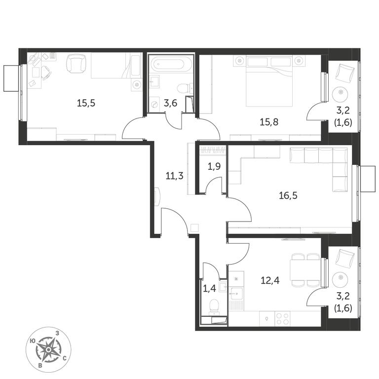 3-BD Apartment Sale, 81.8 sq. m. at Pervyi Lermontovskiy, zhiloy kompleks 1-y Lermontovskiy, Lyubertsy, Moscow Region, Russia #1 3-BD Apartment Sale, 81.8 sq. m. at Pervyi Lermontovskiy, zhiloy kompleks 1-y Lermontovskiy, Lyubertsy, Moscow Region, Russia #1