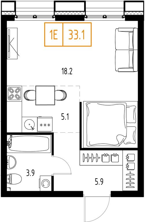 1-BD Apartment Sale, 33.1 sq. m. at Zarechnyi Kvartal, Torgovaya ulitsa, rabochiy posyolok Zarechye, Odintsovskiy City District, Moscow Region, Russia #1 1-BD Apartment Sale, 33.1 sq. m. at Zarechnyi Kvartal, Torgovaya ulitsa, rabochiy posyolok Zarechye, Odintsovskiy City District, Moscow Region, Russia #1