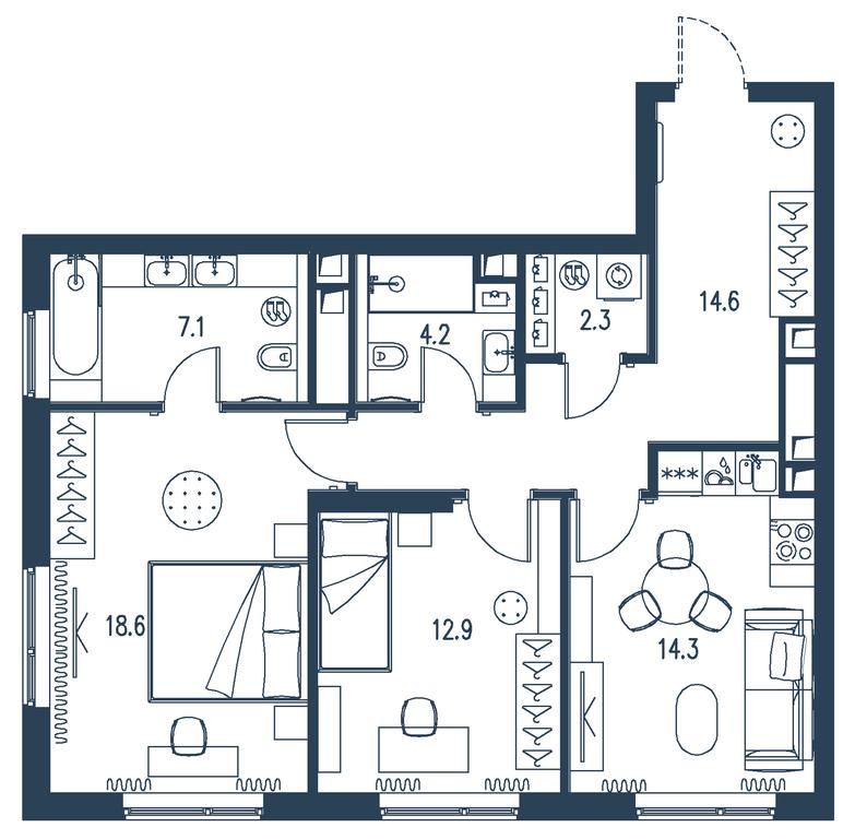 2-BD Apartment Sale, 74 sq. m. at Intonatsiya, Schukinskaya Street, 7/9с7, Moscow, Russia #1 2-BD Apartment Sale, 74 sq. m. at Intonatsiya, Schukinskaya Street, 7/9с7, Moscow, Russia #1