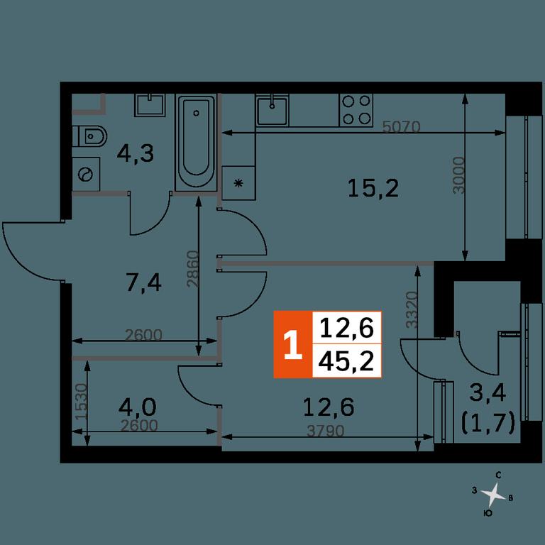 1-BD Apartment Sale, 45 sq. m. at Sky Garden, Stroitelny Drive, 9с6, Moscow, Russia #1 1-BD Apartment Sale, 45 sq. m. at Sky Garden, Stroitelny Drive, 9с6, Moscow, Russia #1