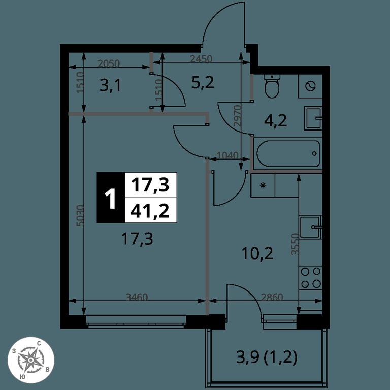 1-BD Apartment Sale, 41.2平方米 at 1 Izmajlovskij, Montazhnaya Street, 8с13, Moscow, Russia #2 1-BD Apartment Sale, 41.2平方米 at 1 Izmajlovskij, Montazhnaya Street, 8с13, Moscow, Russia #2