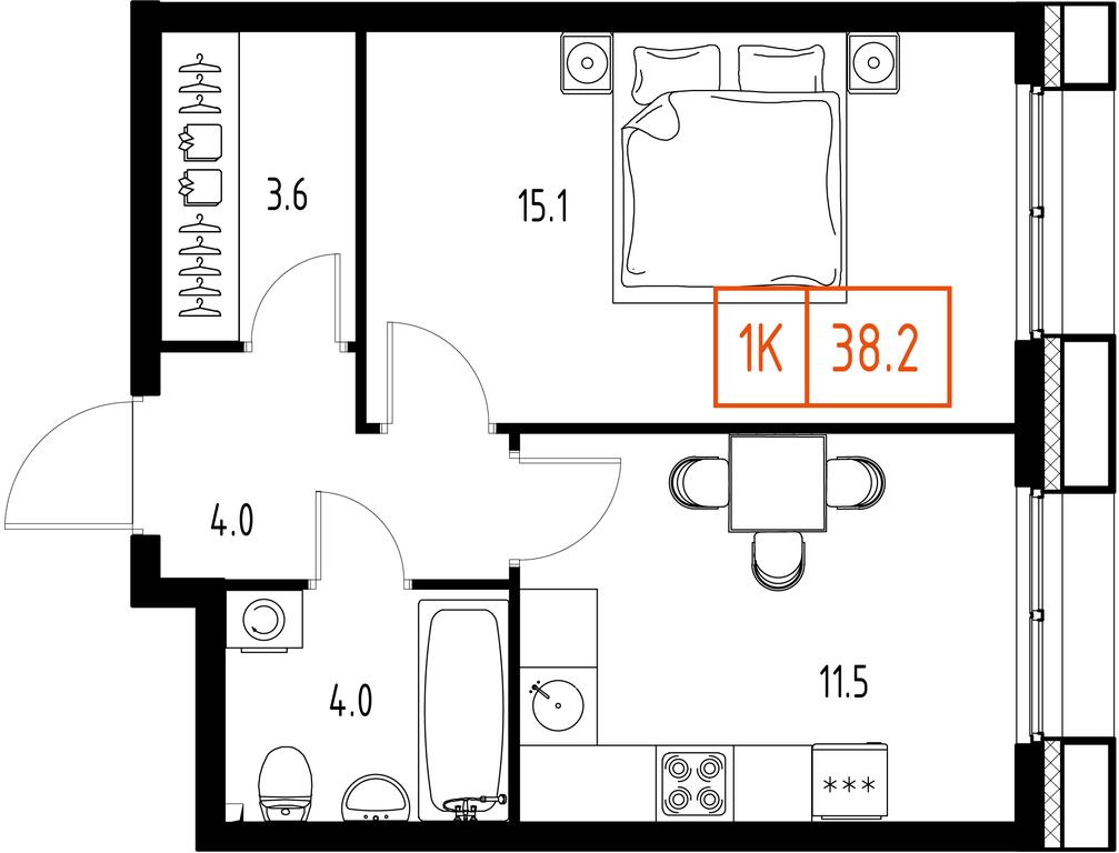 1-BD Apartment Sale, 38.2 sq. m. at Zarechnyi Kvartal, Torgovaya ulitsa, rabochiy posyolok Zarechye, Odintsovskiy City District, Moscow Region, Russia #1 1-BD Apartment Sale, 38.2 sq. m. at Zarechnyi Kvartal, Torgovaya ulitsa, rabochiy posyolok Zarechye, Odintsovskiy City District, Moscow Region, Russia #1