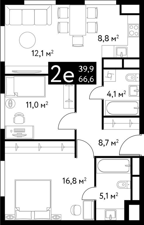 Продажа 3-комн. квартиры, 66,6 м² в ЖК «Диалог (Dialog)», Большая Спасская улица, 37, Москва, Россия #1 Продажа 3-комн. квартиры, 66,6 м² в ЖК «Диалог (Dialog)», Большая Спасская улица, 37, Москва, Россия #1
