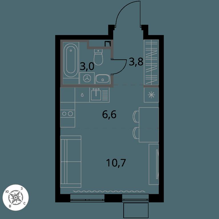 Apartment Sale, 24.1 sq. m. at Pervy Donskoj, zhiloy mikrorayon Sapronovo, derevnya Sapronovo, Leninskiy City District, Moscow Region, Russia #1 Apartment Sale, 24.1 sq. m. at Pervy Donskoj, zhiloy mikrorayon Sapronovo, derevnya Sapronovo, Leninskiy City District, Moscow Region, Russia #1
