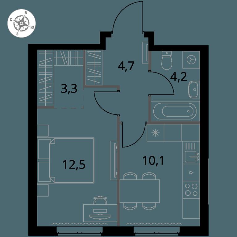 1-BD Apartment Sale, 34.8 sq. m. at 1 Izmajlovskij, Montazhnaya Street, 8с13, Moscow, Russia #1 1-BD Apartment Sale, 34.8 sq. m. at 1 Izmajlovskij, Montazhnaya Street, 8с13, Moscow, Russia #1