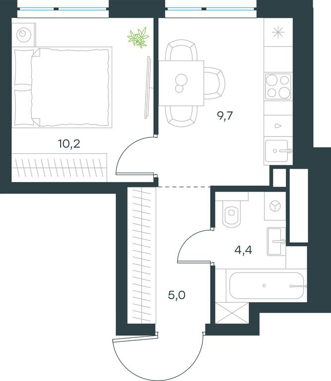 Apartment Sale, 29.3 sq. m. at Level Michurinskiy, Озёрная улица, вл1, Москва, Россия #1