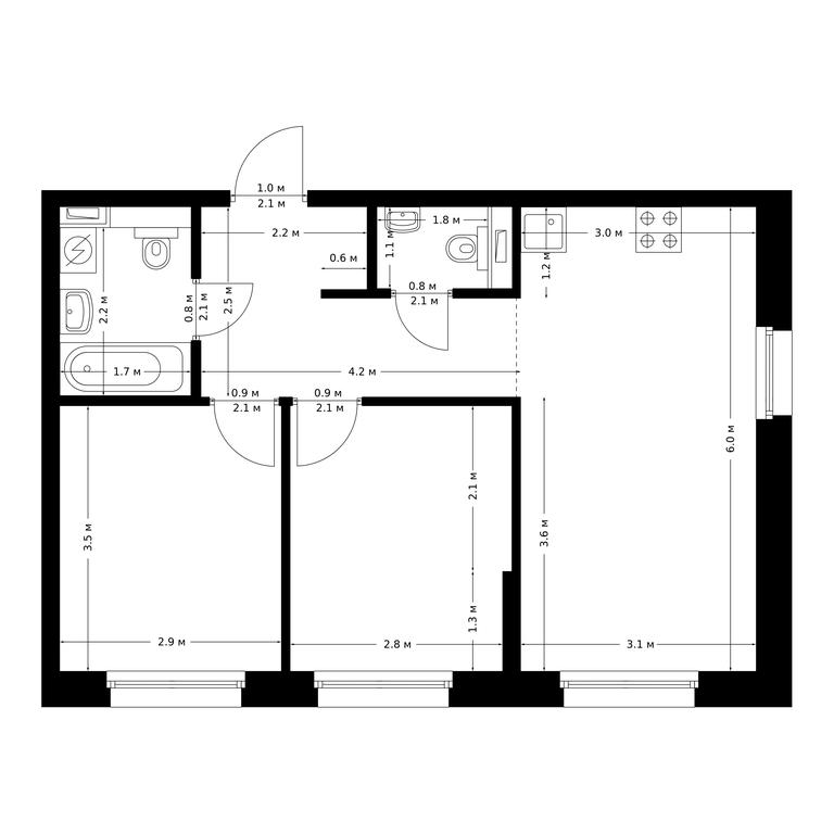 2-BD Apartment Sale, 51.2 sq. m. at Polar, Polyarnaya Street, 39Б, Moscow, Russia #1 2-BD Apartment Sale, 51.2 sq. m. at Polar, Polyarnaya Street, 39Б, Moscow, Russia #1