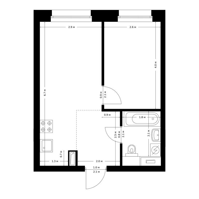 Продажа 1-комн. квартиры, 35 м² в ЖК «Полар», Полярная улица, 39Б, Москва, Россия #1