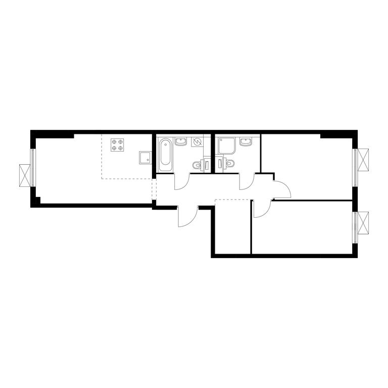 2-BD Apartment Sale, 59.4 sq. m. at Yunino, Mostotresta Street, 10, Scherbinka, Moscow, Russia #1 2-BD Apartment Sale, 59.4 sq. m. at Yunino, Mostotresta Street, 10, Scherbinka, Moscow, Russia #1
