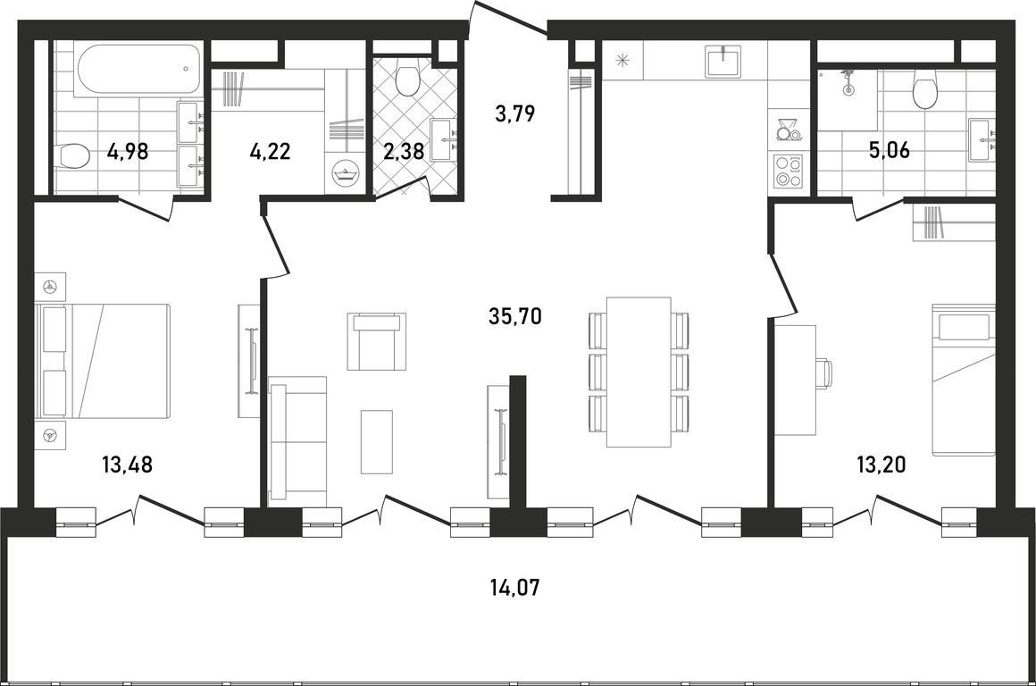 2-BD Apartment Sale, 96.57平方米 at Republic, Presnensky Val Street, 27с1, Moscow, Russia #1 2-BD Apartment Sale, 96.57平方米 at Republic, Presnensky Val Street, 27с1, Moscow, Russia #1