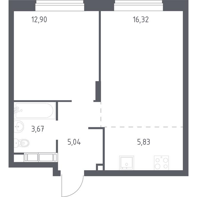 Apartment Sale, 43.8 sq. m. at Novograd Pavlino, Kosinskoye shosse, 2, Novoye Pavlino Microdistrict, Balashikha, Moscow Region, Russia #1