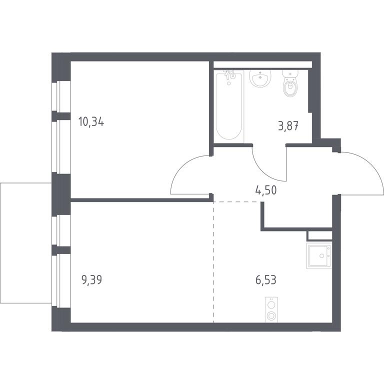 Apartment Sale, 34.65平方米 at Kvartal Aviatorov, ulitsa Koldunova, Aviatorov Microdistrict, Balashikha, Moscow Region, Russia #1