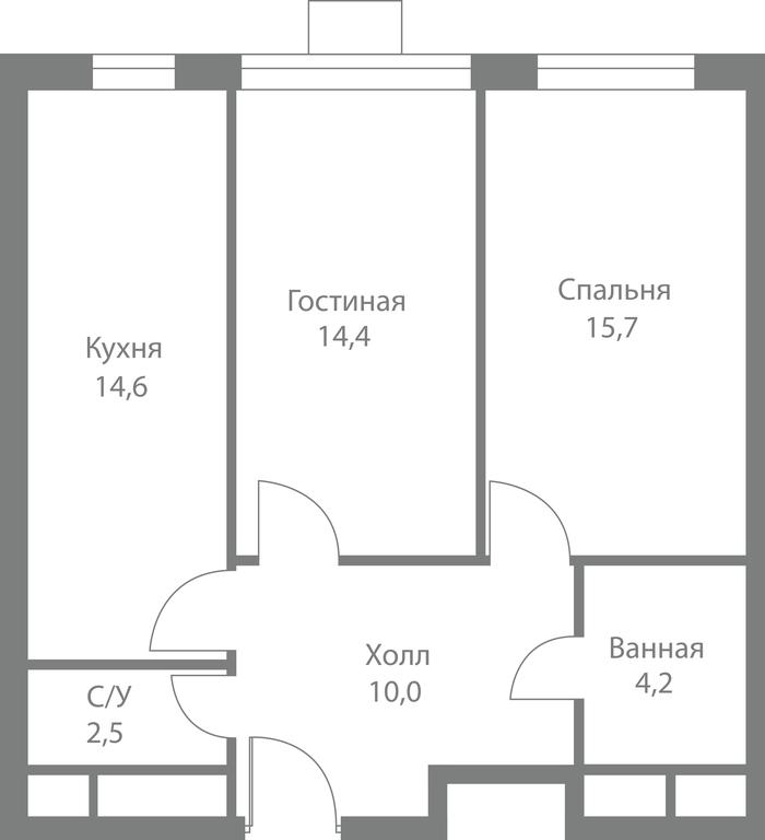 2-BD Apartment Sale, 61.4平方米 at Stellar City, Skolkovskoye Highway, 1, Moscow, Russia #1
