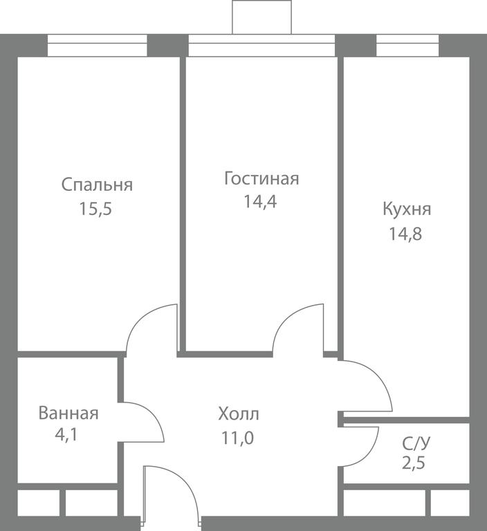 2-BD Apartment Sale, 62.3平方米 at Stellar City, Skolkovskoye Highway, 1, Moscow, Russia #1