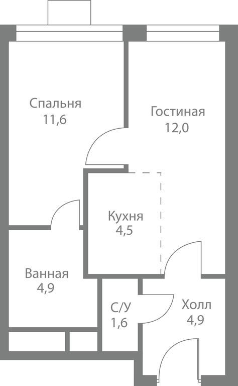 2-BD Apartment Sale, 39.5平方米 at Stellar City, Skolkovskoye Highway, 1, Moscow, Russia #1