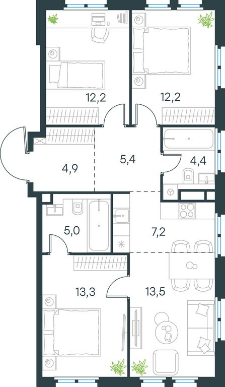 3-BD Apartment Sale, 78.1 sq. m. at Level Nizhegorodskaja, Perovskoye Highway, 21с1, Moscow, Russia #1 3-BD Apartment Sale, 78.1 sq. m. at Level Nizhegorodskaja, Perovskoye Highway, 21с1, Moscow, Russia #1
