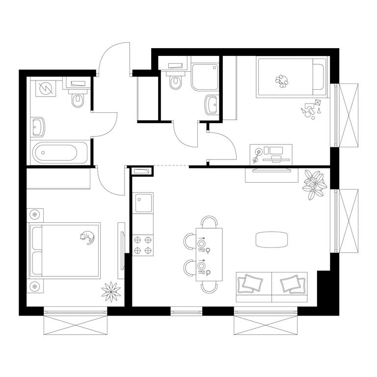 2-BD Apartment Sale, 55.3平方米 at Salarevo Park, Salaryevskaya Street, 8к1, Moskovskiy Settlement, Moscow, Russia #1 2-BD Apartment Sale, 55.3平方米 at Salarevo Park, Salaryevskaya Street, 8к1, Moskovskiy Settlement, Moscow, Russia #1