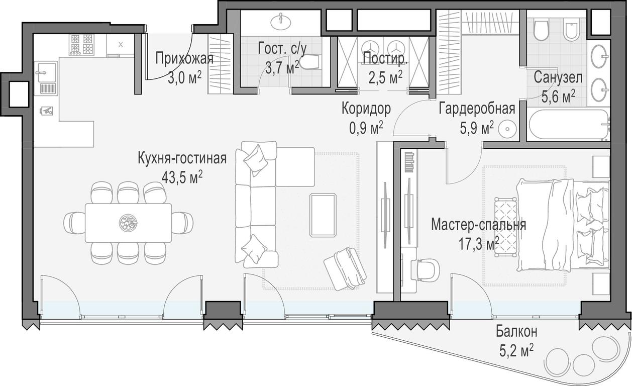 1-BD Apartment Sale, 82.9 sq. m. at Lavrushinskiy, Lavrushinsky Lane, 11к1, Moscow, Russia #1 1-BD Apartment Sale, 82.9 sq. m. at Lavrushinskiy, Lavrushinsky Lane, 11к1, Moscow, Russia #1