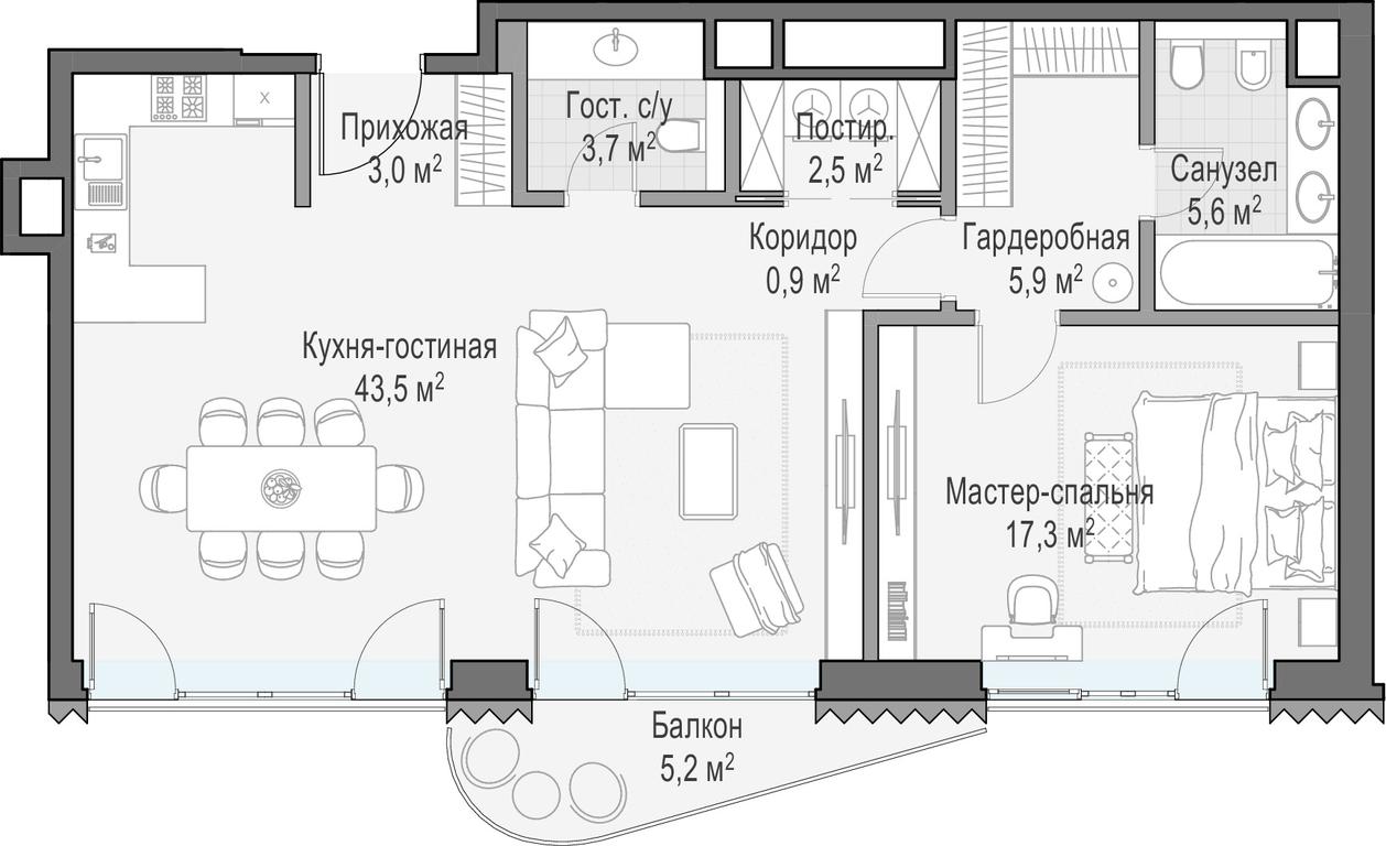 1-BD Apartment Sale, 82.8平方米 at Lavrushinskiy, Lavrushinsky Lane, 11к1, Moscow, Russia #1 1-BD Apartment Sale, 82.8平方米 at Lavrushinskiy, Lavrushinsky Lane, 11к1, Moscow, Russia #1