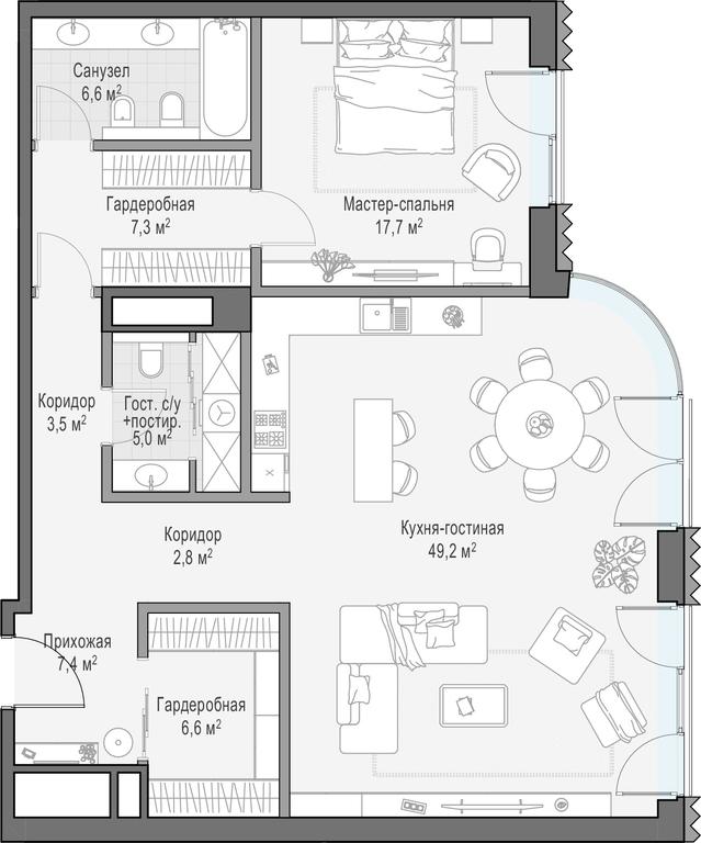 1-BD Apartment Sale, 104.8 sq. m. at Lavrushinskiy, Lavrushinsky Lane, 11к1, Moscow, Russia #1