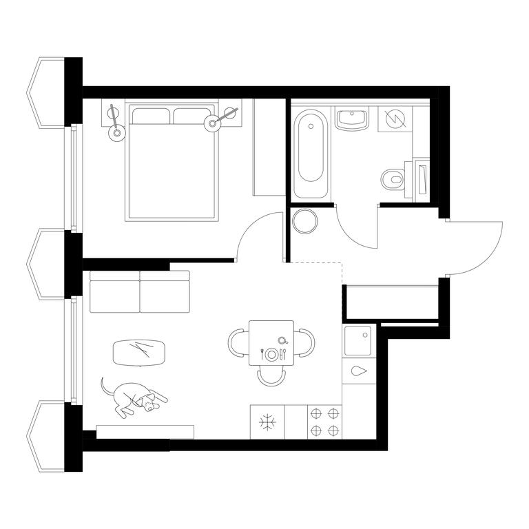 1-BD Apartment Sale, 32.7 sq. m. at Businovskiy Park, Izhorskaya Street, 6с5, Moscow, Russia #2