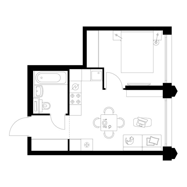 1-BD Apartment Sale, 33.2 sq. m. at Businovskiy Park, Izhorskaya Street, 6с5, Moscow, Russia #2 1-BD Apartment Sale, 33.2 sq. m. at Businovskiy Park, Izhorskaya Street, 6с5, Moscow, Russia #2
