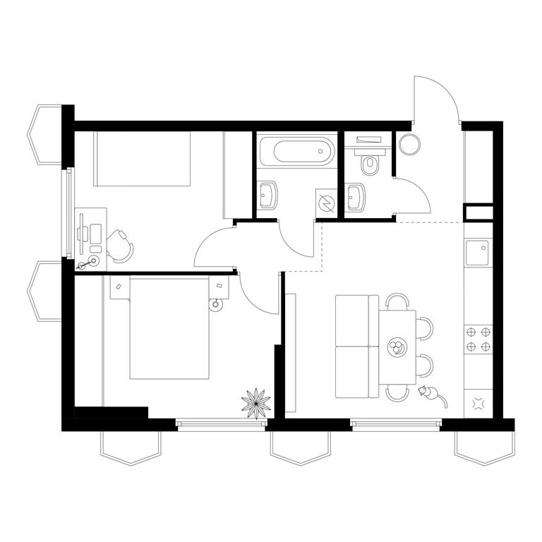 2-BD Apartment Sale, 48.3 sq. m. at Businovskiy Park, Izhorskaya Street, 6с5, Moscow, Russia #1 2-BD Apartment Sale, 48.3 sq. m. at Businovskiy Park, Izhorskaya Street, 6с5, Moscow, Russia #1