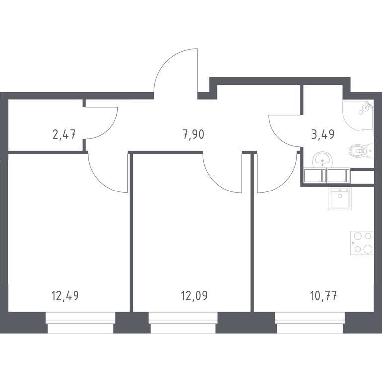 1-BD Apartment Sale, 49.21 sq. m. at Eko Bunino, prospekt Kuprina, 34к1, Sosenskoye Settlement, Moscow, Russia #1 1-BD Apartment Sale, 49.21 sq. m. at Eko Bunino, prospekt Kuprina, 34к1, Sosenskoye Settlement, Moscow, Russia #1