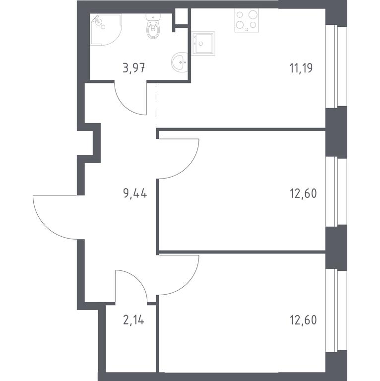 1-BD Apartment Sale, 51.94 sq. m. at Eko Bunino, prospekt Kuprina, 34к1, Sosenskoye Settlement, Moscow, Russia #1 1-BD Apartment Sale, 51.94 sq. m. at Eko Bunino, prospekt Kuprina, 34к1, Sosenskoye Settlement, Moscow, Russia #1