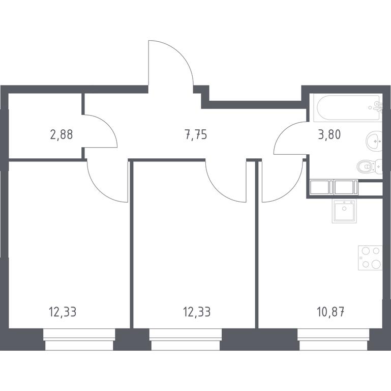 1-BD Apartment Sale, 49.96 sq. m. at Eko Bunino, prospekt Kuprina, 34к1, Sosenskoye Settlement, Moscow, Russia #1 1-BD Apartment Sale, 49.96 sq. m. at Eko Bunino, prospekt Kuprina, 34к1, Sosenskoye Settlement, Moscow, Russia #1