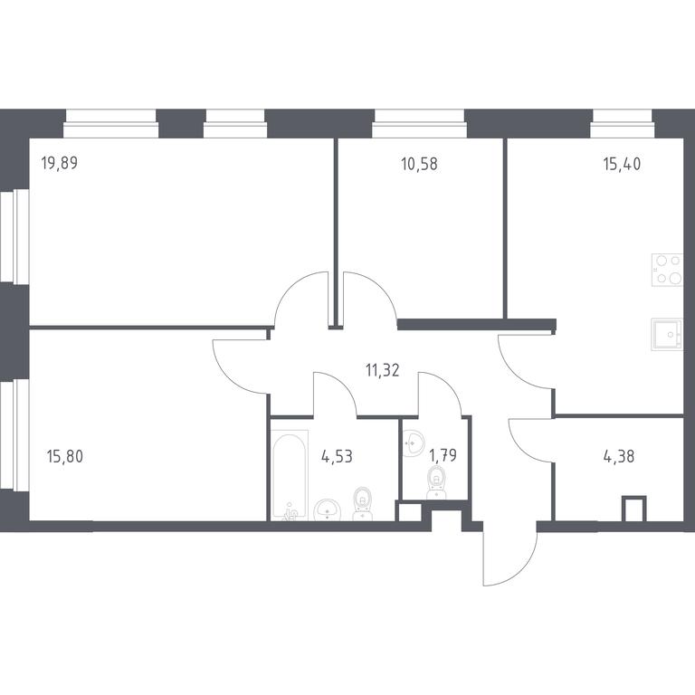 2-BD Apartment Sale, 83.69 sq. m. at Eko Bunino, prospekt Kuprina, 34к1, Sosenskoye Settlement, Moscow, Russia #1 2-BD Apartment Sale, 83.69 sq. m. at Eko Bunino, prospekt Kuprina, 34к1, Sosenskoye Settlement, Moscow, Russia #1