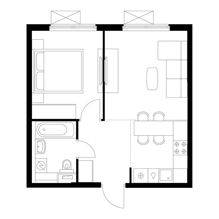 1-BD Apartment Sale, 38 sq. m. at Volzhskiy Park, 1st Grayvoronovsky Drive, 3с11, Moscow, Russia #1