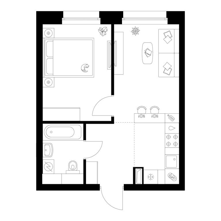 1-BD Apartment Sale, 35.6 sq. m. at Polar, Polyarnaya Street, 39Б, Moscow, Russia #2 1-BD Apartment Sale, 35.6 sq. m. at Polar, Polyarnaya Street, 39Б, Moscow, Russia #2