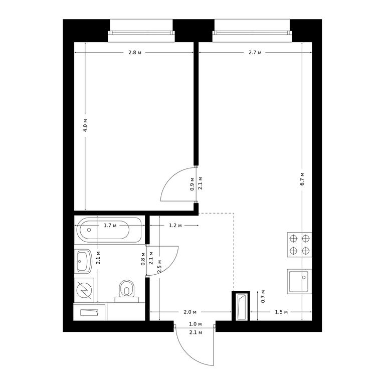 1-BD Apartment Sale, 35.6 sq. m. at Polar, Polyarnaya Street, 39Б, Moscow, Russia #1 1-BD Apartment Sale, 35.6 sq. m. at Polar, Polyarnaya Street, 39Б, Moscow, Russia #1
