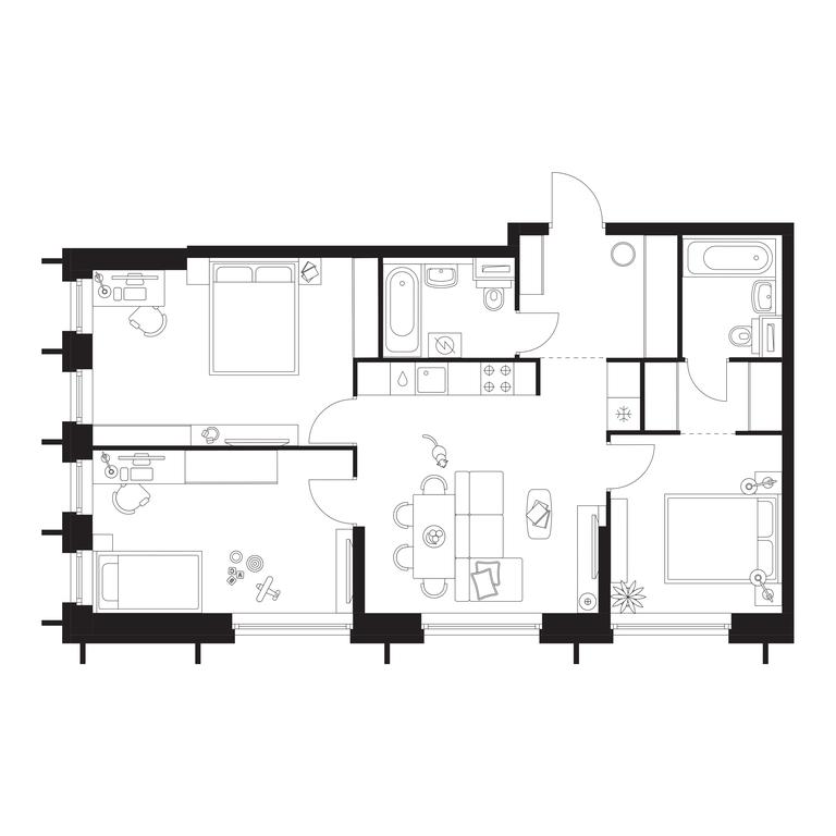 3-BD Apartment Sale, 82.65 sq. m. at Businovskiy Park, Izhorskaya Street, 6с5, Moscow, Russia #1 3-BD Apartment Sale, 82.65 sq. m. at Businovskiy Park, Izhorskaya Street, 6с5, Moscow, Russia #1